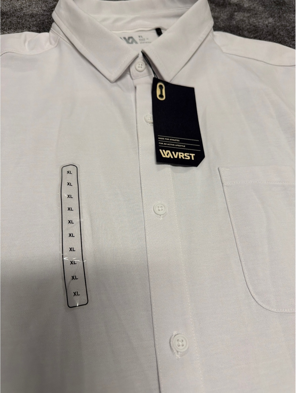 SKU 1382 VRST Men's White Polo